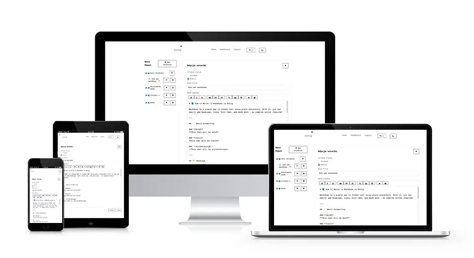 notiQ - interfejs aplikacji