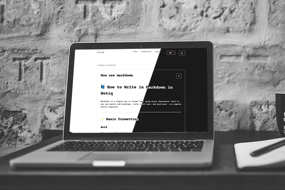 notiQ - interfejs aplikacji